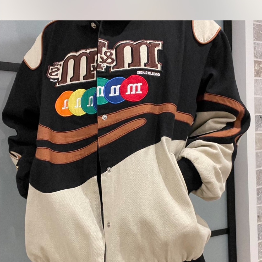 M&M'S Black and Cream Varsity Jacket